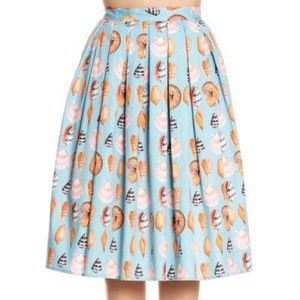 Seashell print circle skirt